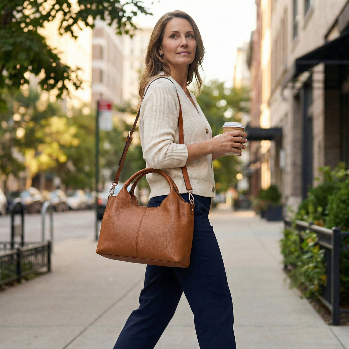 Women's Soft PU Hobo Handbag with Top Handles