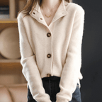 Women's Soft Knit Button-Front Cardigan with Collar