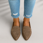 Women's Pointed Toe Penny Loafers with Low Heel