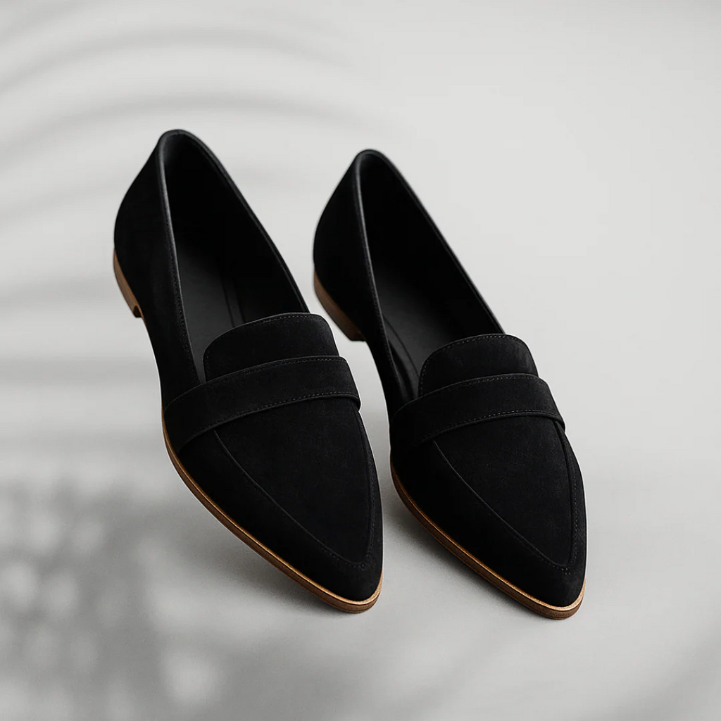 Women's Pointed Toe Penny Loafers with Low Heel