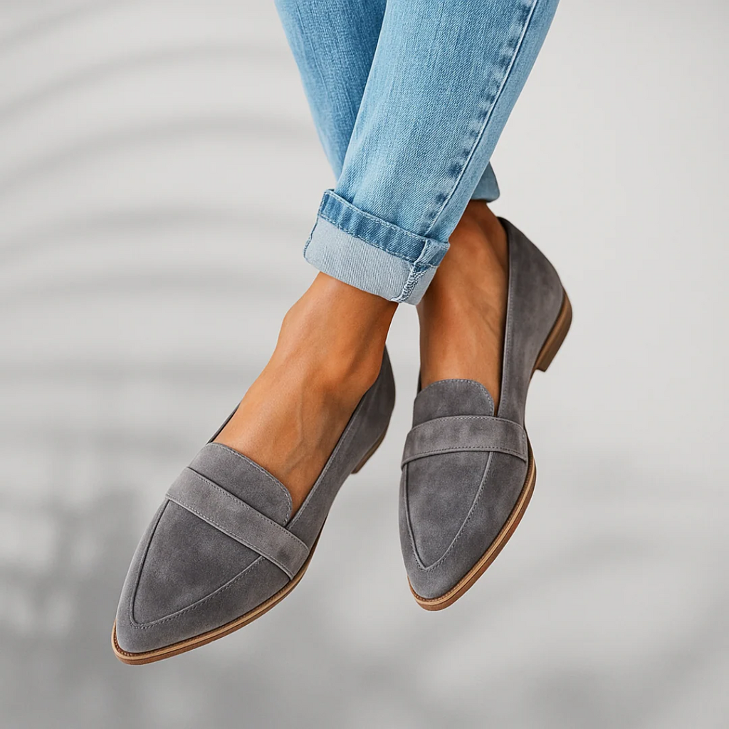 Women's Pointed Toe Penny Loafers with Low Heel