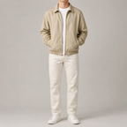 Men's Lightweight Zip-Up Jacket with Elastic Hem