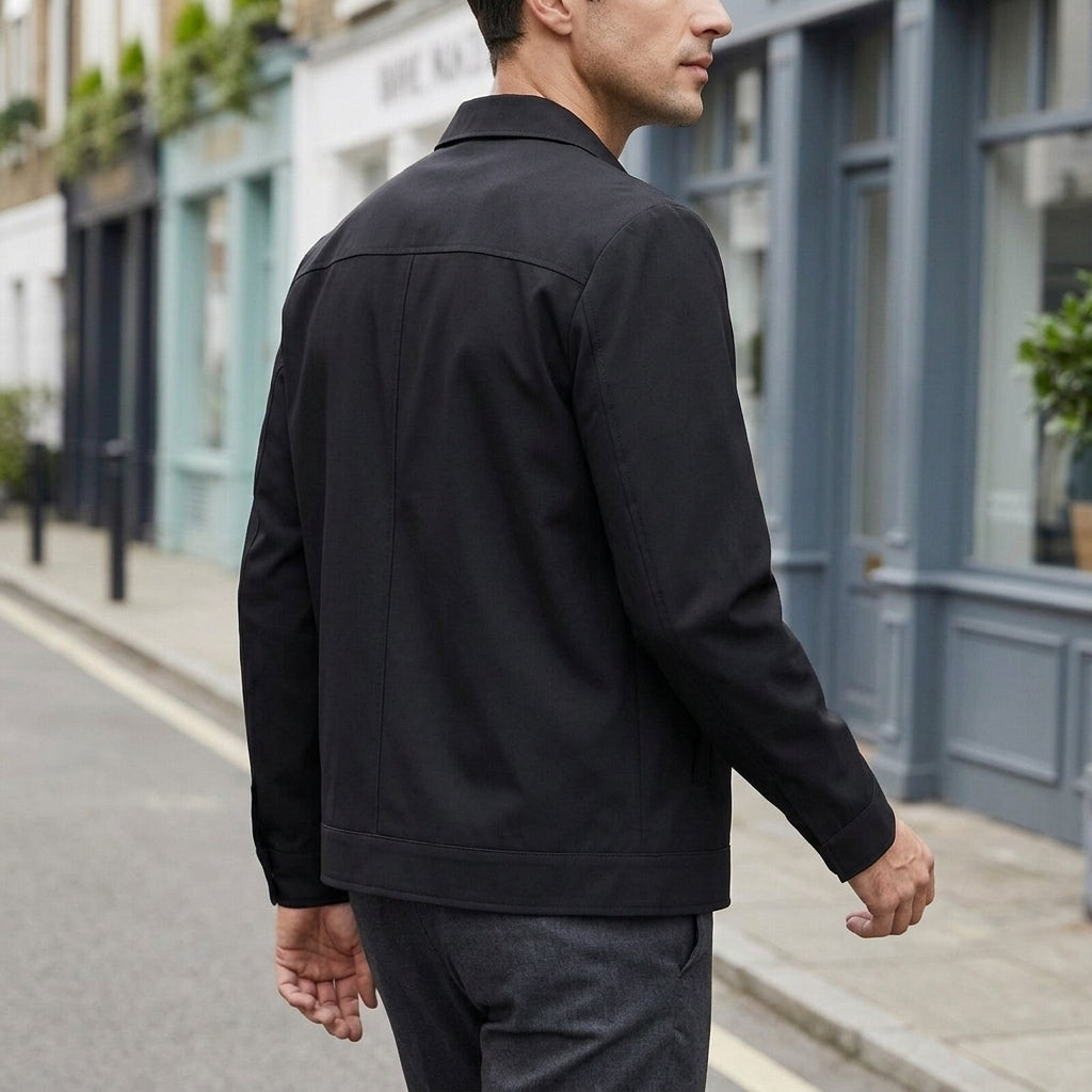 Men's Lightweight Zip-Up Jacket with Shirt Collar