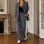 Women's Two-Piece Blazer and Wide Leg Pants Set