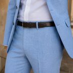 Men's Linen Blend Two-Piece Suit with Tailored Blazer