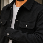 Men's Brushed Shirt Jacket with Snap Front