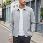 Men's Lightweight Zip-Up Jacket with Shirt Collar