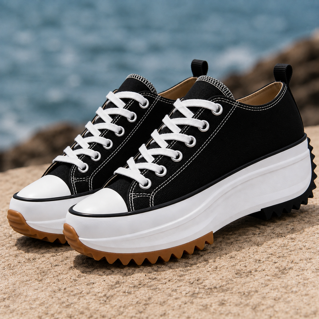 Men's Chunky Platform Sneakers with Lace-Up Closure