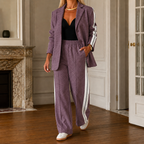 Women's Two-Piece Blazer and Wide Leg Pants Set