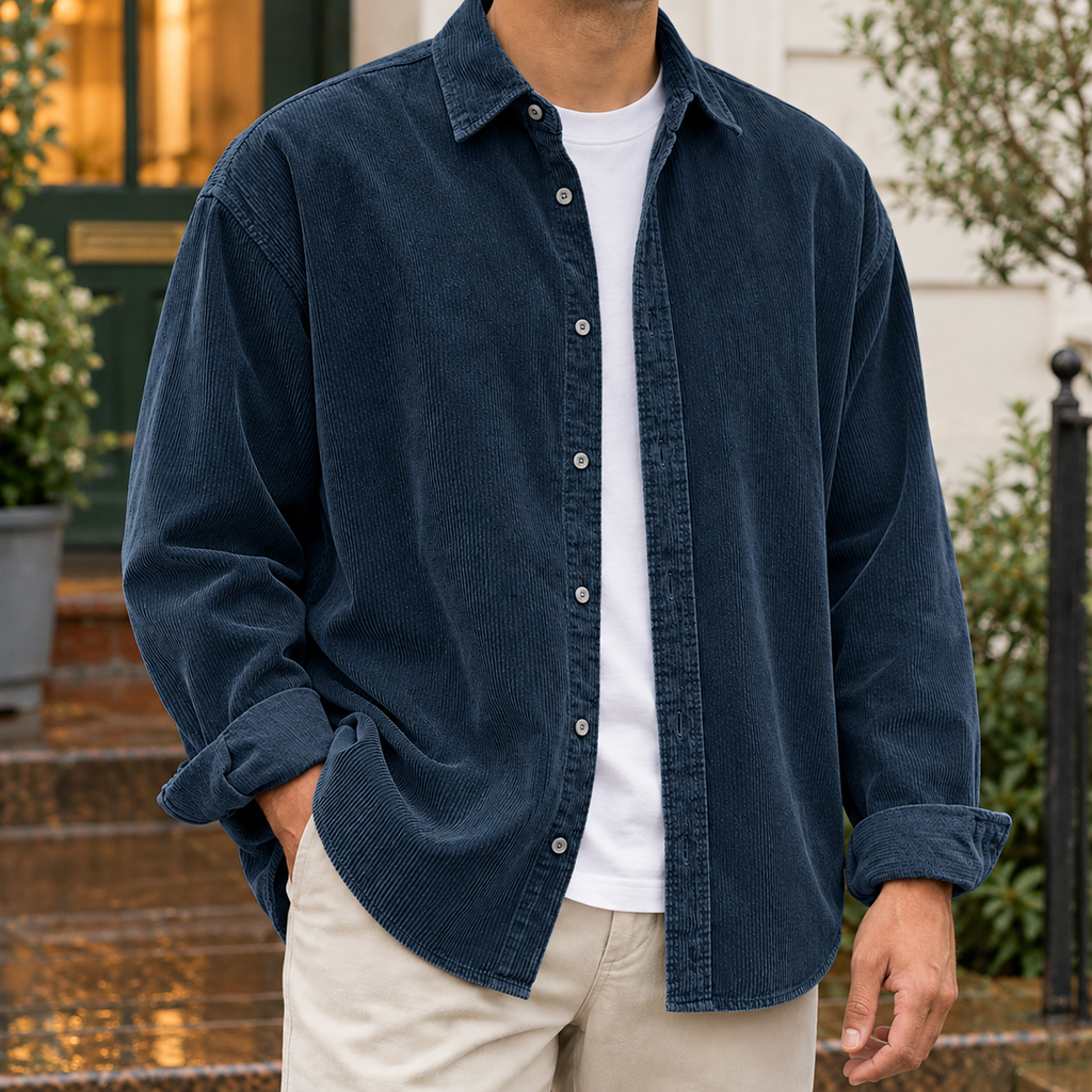 Men's Corduroy Overshirt with Relaxed Fit
