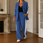 Women's Two-Piece Blazer and Wide Leg Pants Set