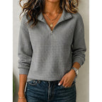 Women's Textured Quarter-Zip Knit Pullover