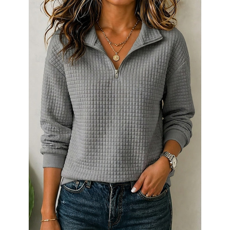 Women's Textured Quarter-Zip Knit Pullover