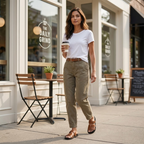 Women's High-Waisted Tapered Utility Pants