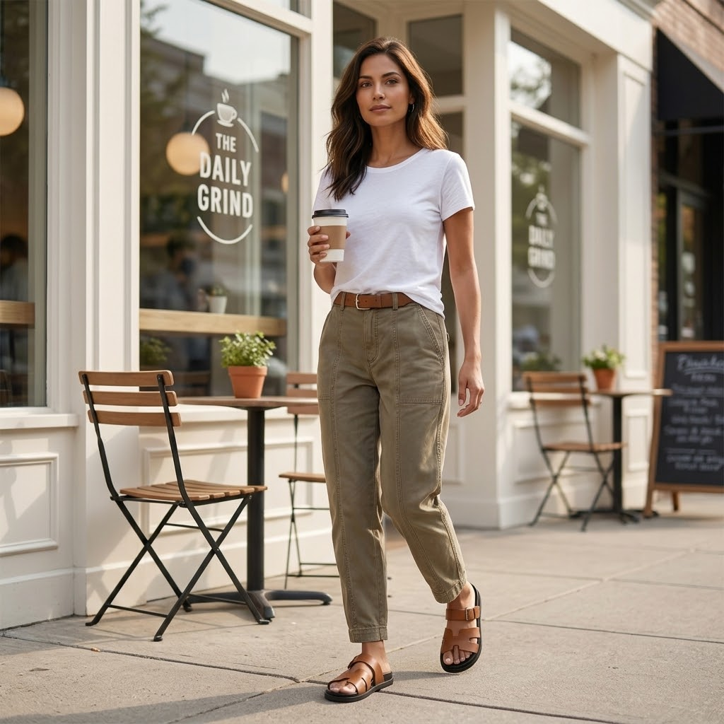 Women's High-Waisted Tapered Utility Pants