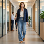 Women's High-Waisted Button-Front Wide Leg Jeans