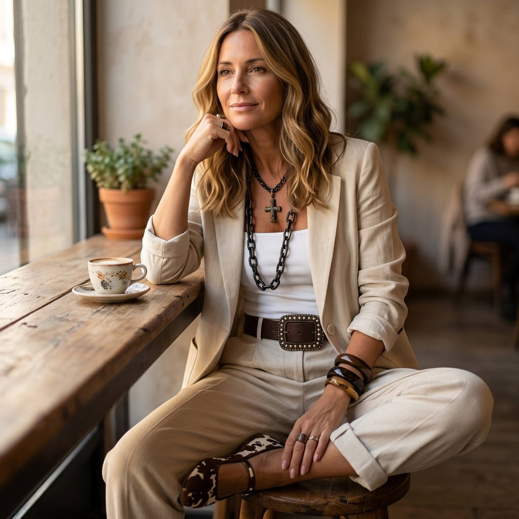 Women's Relaxed Blazer and Wide Leg Pants Set