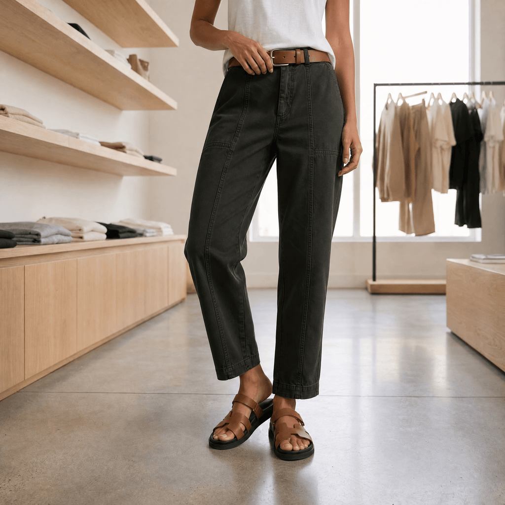 Women's High-Waisted Tapered Utility Pants