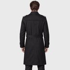 Mayfair – Double-Breasted Dual-Collar Trench Overcoat (Black) - MattiaCremasco
