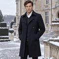 Mayfair – Double-Breasted Dual-Collar Trench Overcoat (Navy Blue) - MattiaCremasco