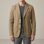 Men's Heavyweight Cotton Blazer with Notched Lapels - Mattia Cremasco