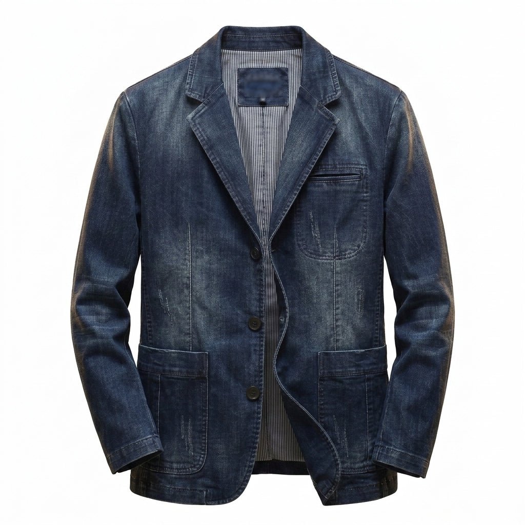 Men's Heavyweight Cotton Blazer with Notched Lapels - Mattia Cremasco