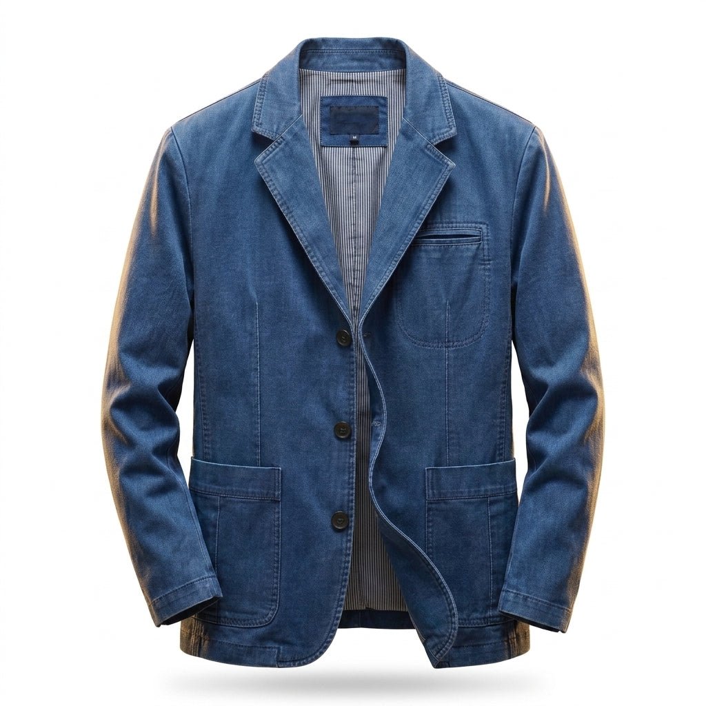 Men's Heavyweight Cotton Blazer with Notched Lapels - Mattia Cremasco