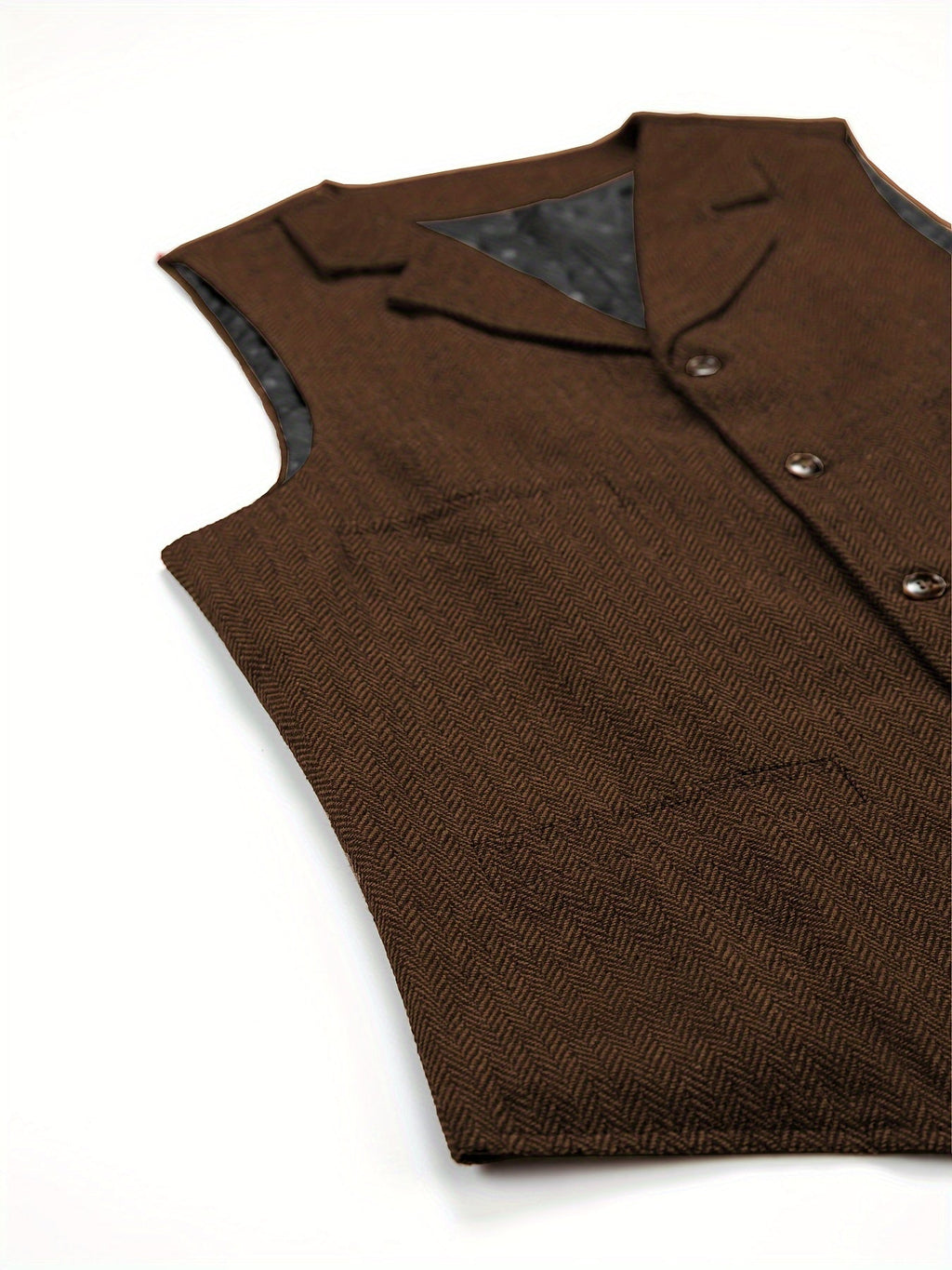 Men's Herringbone Button-Front Suit Vest - Mattia Cremasco