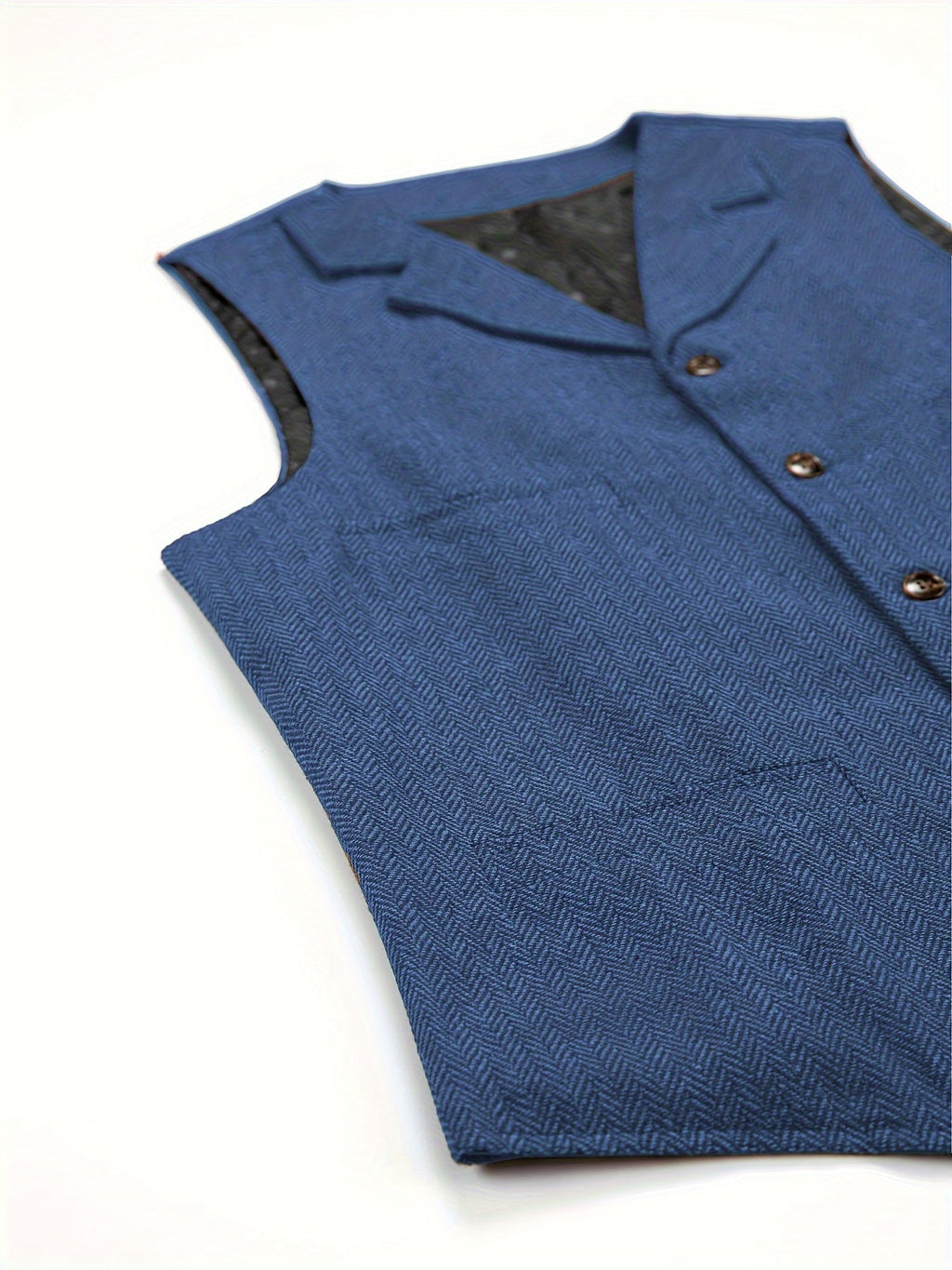 Men's Herringbone Button-Front Suit Vest - Mattia Cremasco