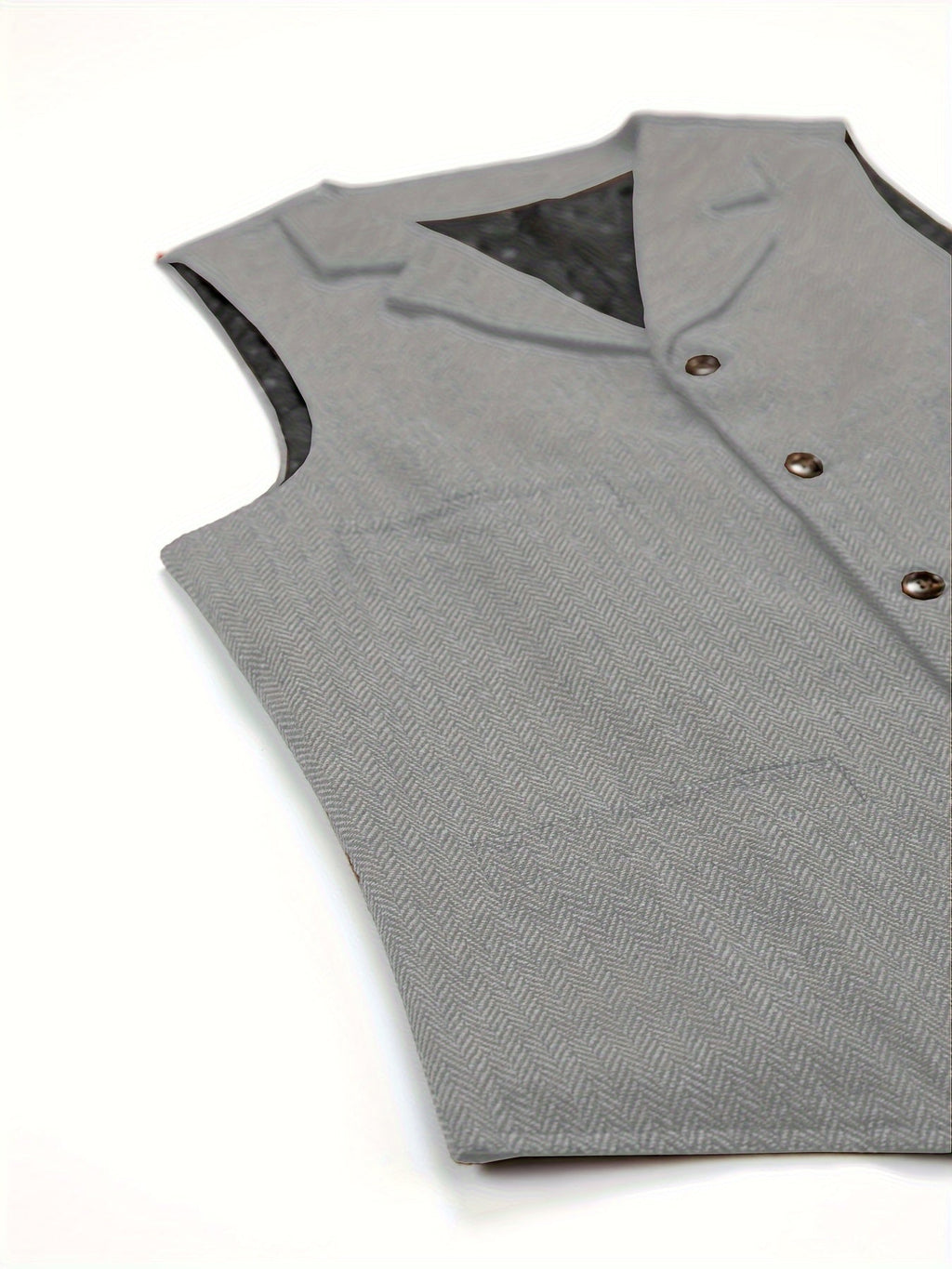 Men's Herringbone Button-Front Suit Vest - Mattia Cremasco