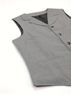 Men's Herringbone Button-Front Suit Vest - Mattia Cremasco