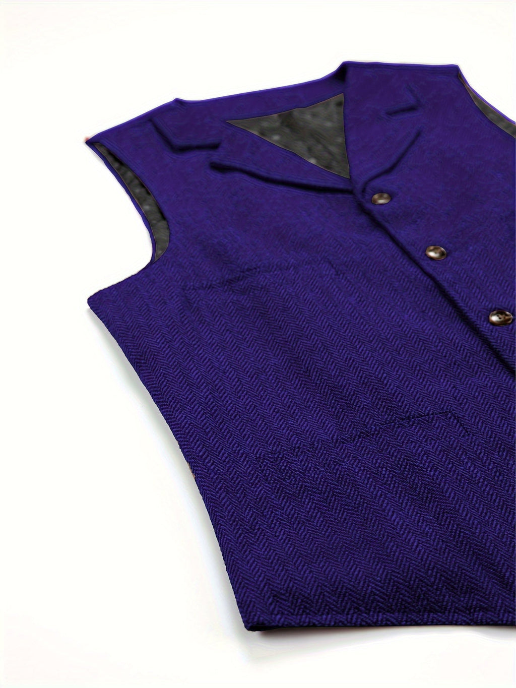 Men's Herringbone Button-Front Suit Vest - Mattia Cremasco