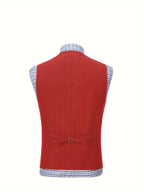 Men's Herringbone Button-Front Suit Vest - Mattia Cremasco