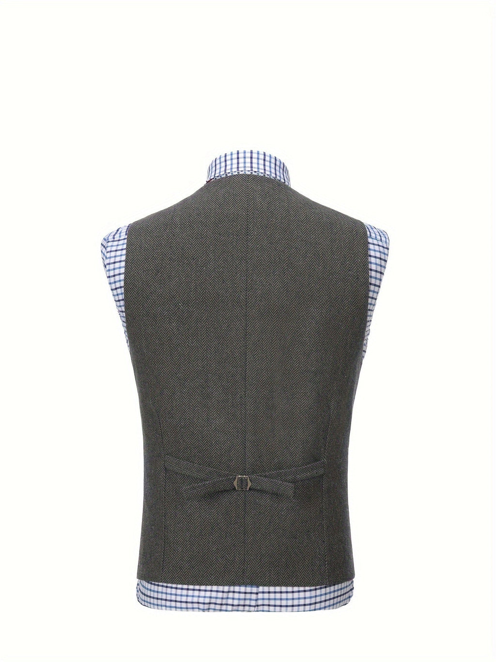 Men's Herringbone Button-Front Suit Vest - Mattia Cremasco