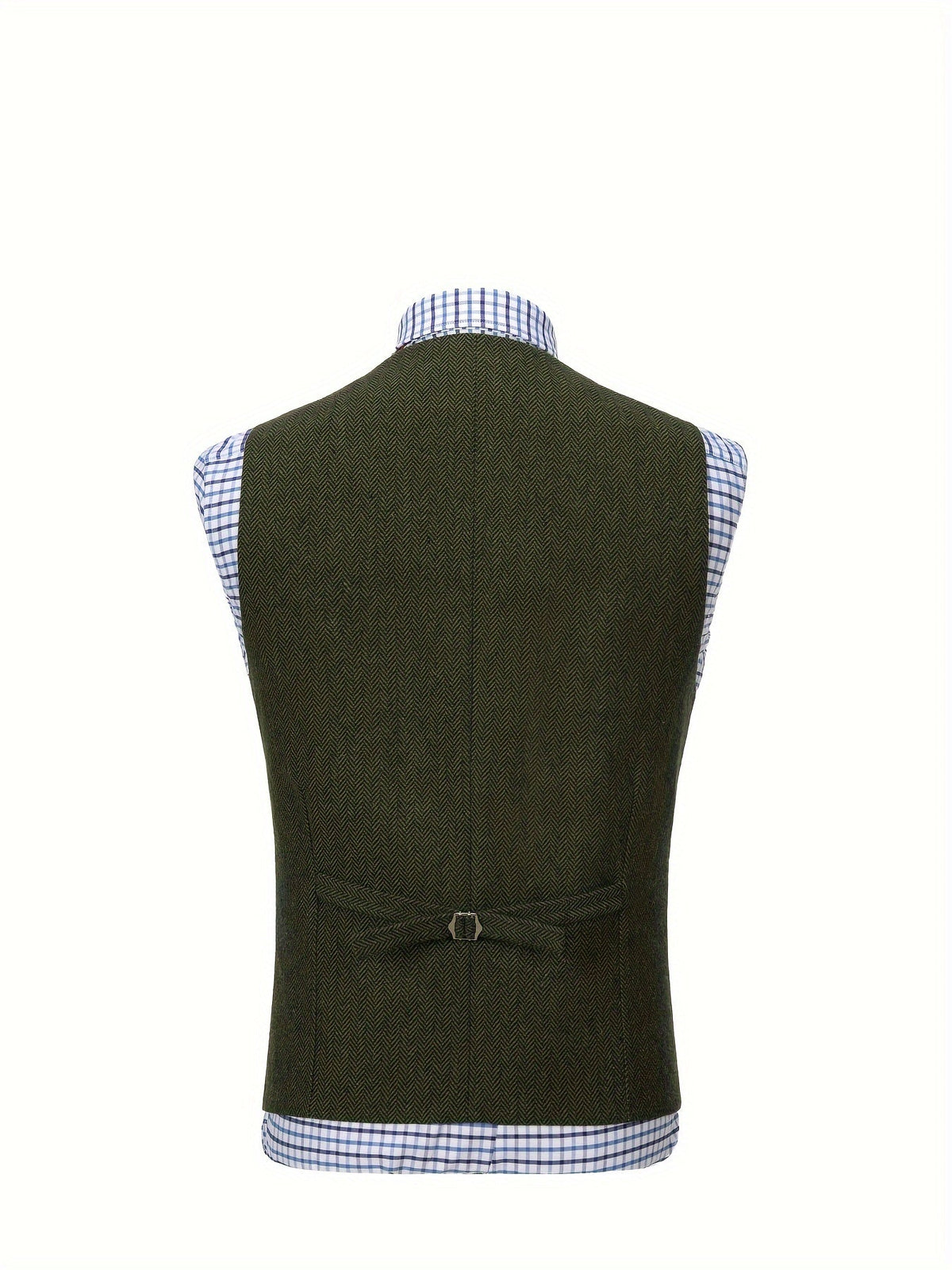 Men's Herringbone Button-Front Suit Vest - Mattia Cremasco