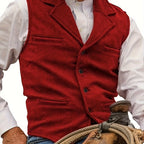 Men's Herringbone Button-Front Suit Vest - Mattia Cremasco