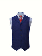 Men's Herringbone Button-Front Suit Vest - Mattia Cremasco