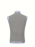 Men's Herringbone Button-Front Suit Vest - Mattia Cremasco