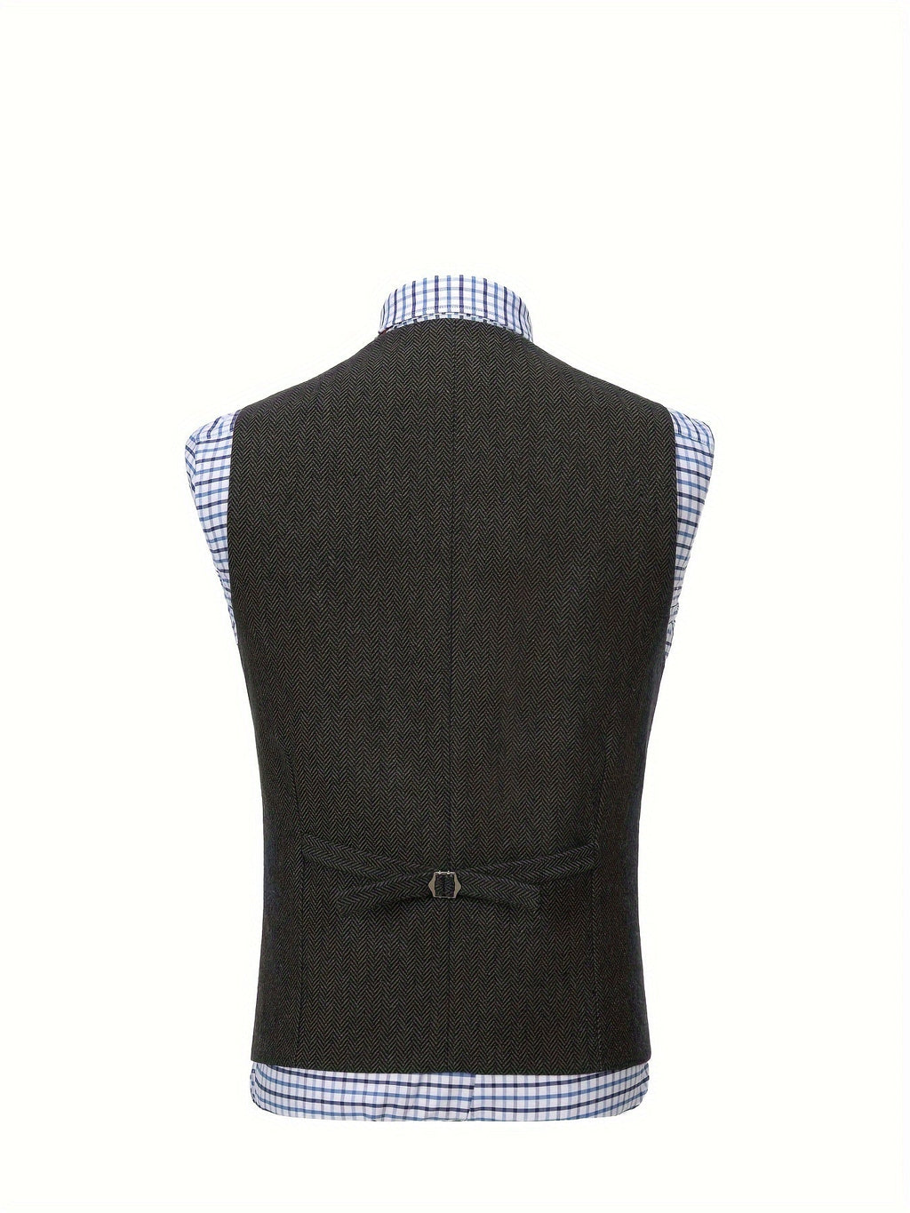 Men's Herringbone Button-Front Suit Vest - Mattia Cremasco