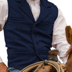 Men's Herringbone Button-Front Suit Vest - Mattia Cremasco