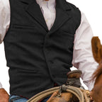 Men's Herringbone Button-Front Suit Vest - Mattia Cremasco