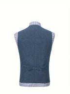 Men's Herringbone Button-Front Suit Vest - Mattia Cremasco