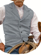 Men's Herringbone Button-Front Suit Vest - Mattia Cremasco