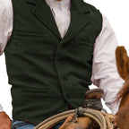 Men's Herringbone Button-Front Suit Vest - Mattia Cremasco