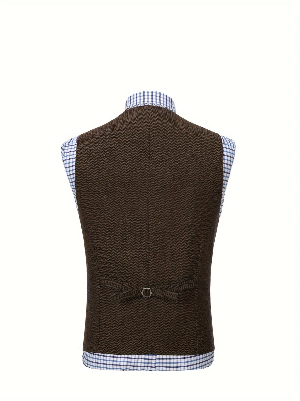 Men's Herringbone Button-Front Suit Vest - Mattia Cremasco