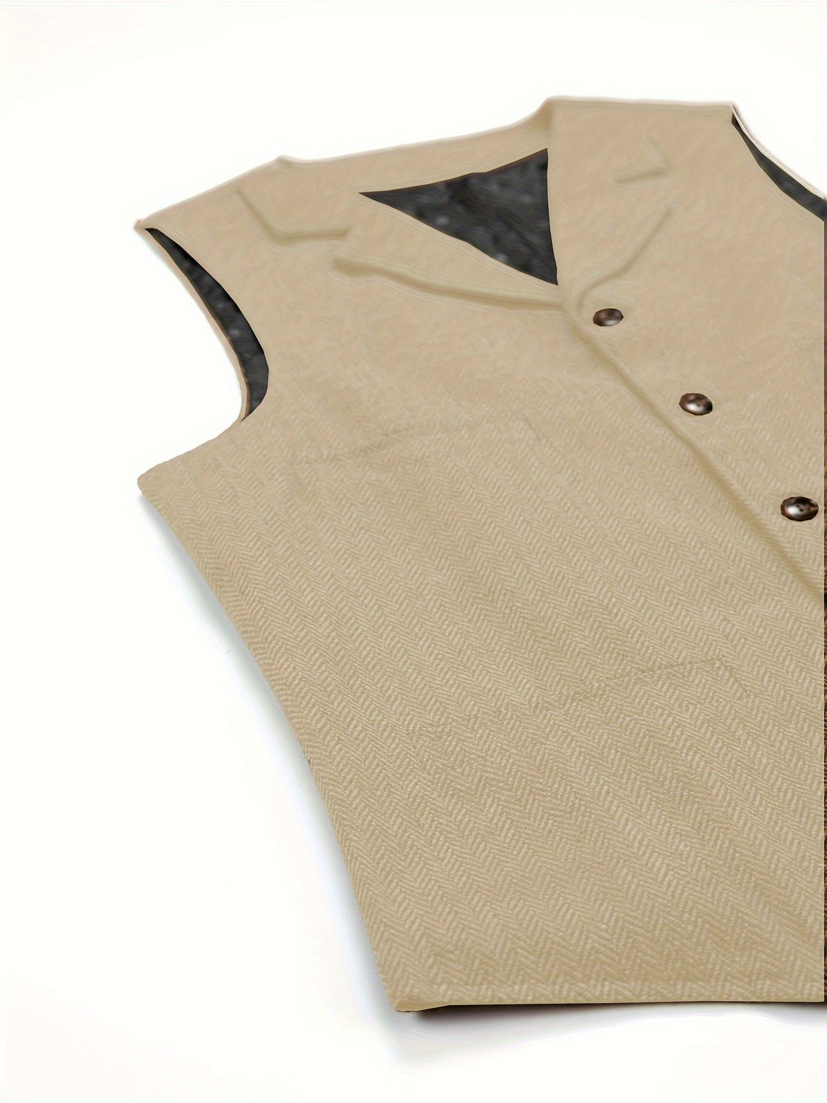 Men's Herringbone Button-Front Suit Vest - Mattia Cremasco