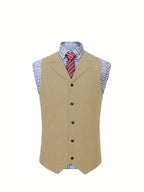 Men's Herringbone Button-Front Suit Vest - Mattia Cremasco