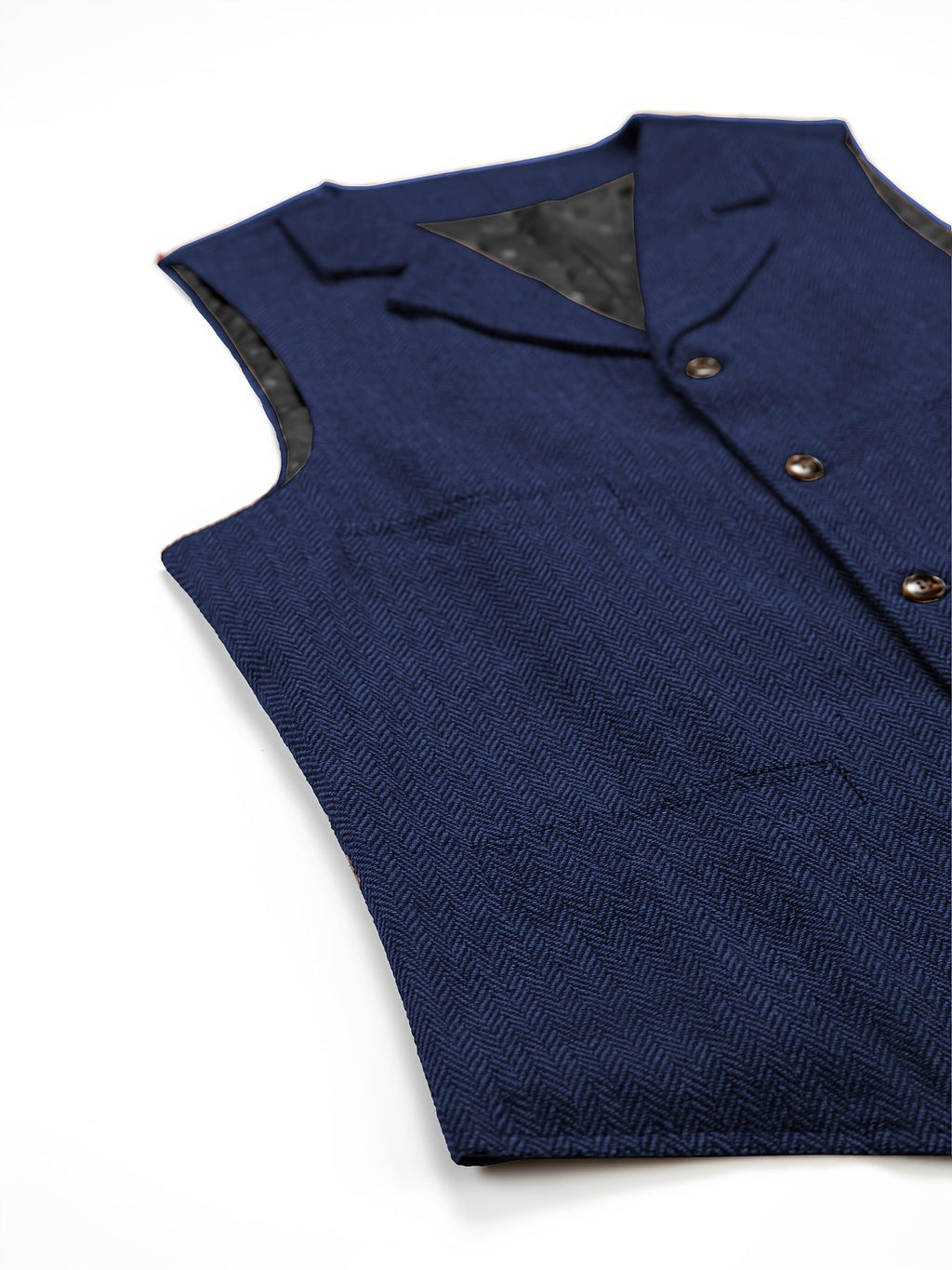 Men's Herringbone Button-Front Suit Vest - Mattia Cremasco