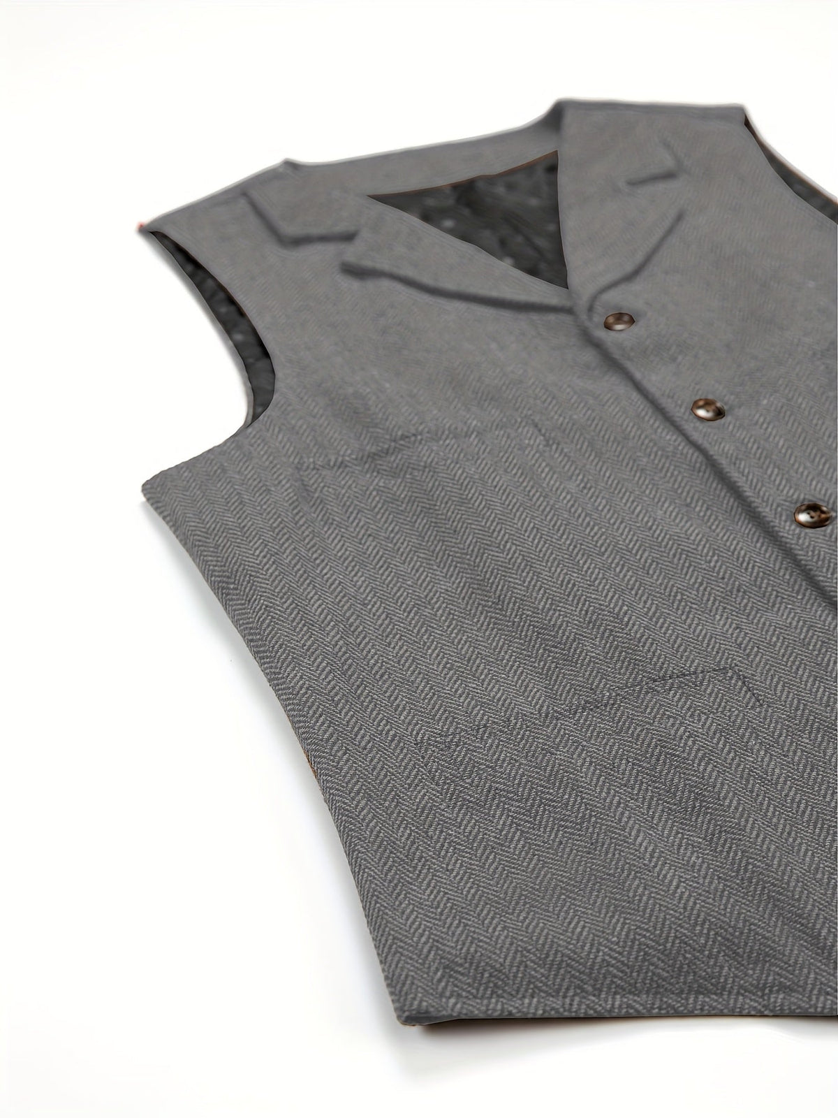 Men's Herringbone Button-Front Suit Vest - Mattia Cremasco