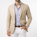 Men's Lightweight Knit Blazer with Notched Lapels - Mattia Cremasco